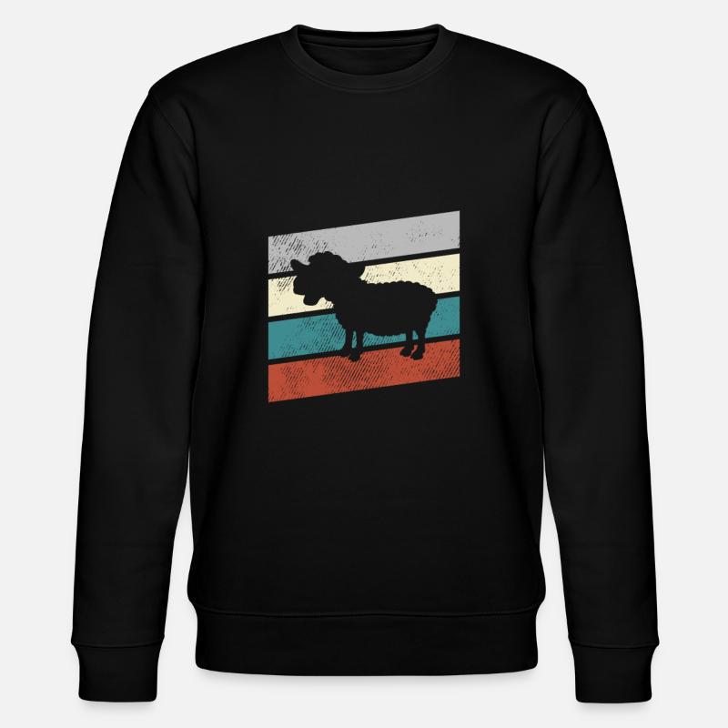 Schaf Retro - Stanley/Stella Unisex Bio-Sweatshirt CHANGER  - Schwarz