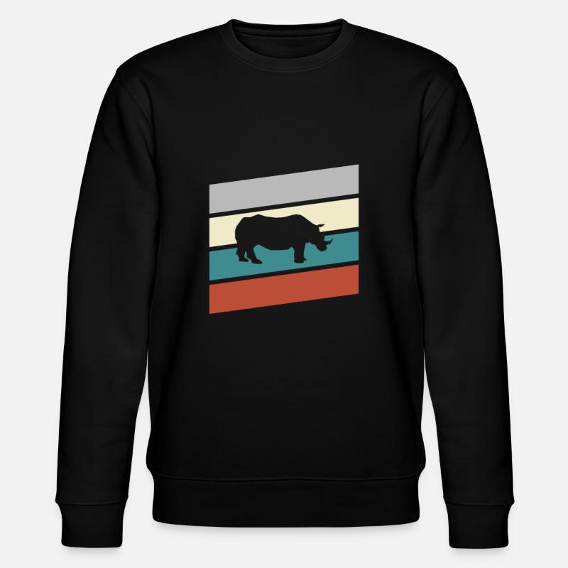 Rhinoceros Retro - Stanley/Stella CHANGER Unisex Organic Sweatshirt - black