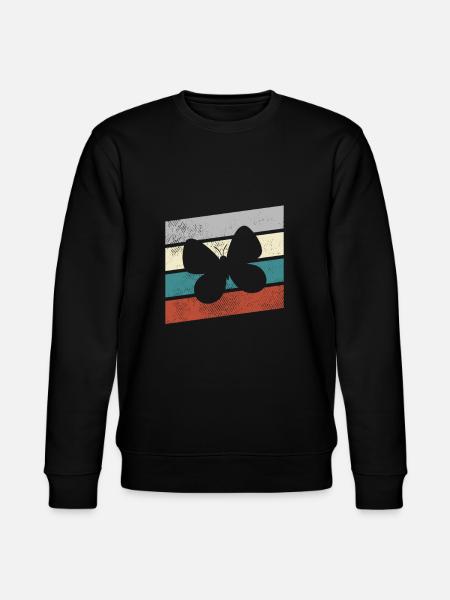 Schmetterling Retro - Stanley/Stella Unisex Bio-Sweatshirt CHANGER  - Schwarz
