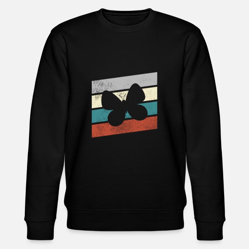 Papillon Rétro - Sweat bio CHANGER Stanley/Stella Unisexe - noir