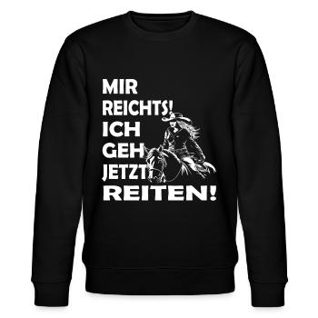 Turnier Trottel - Westernpferd & Westernreiter - Stanley/Stella Unisex Bio-Sweatshirt CHANGER  - Schwarz - Vorne - Nik (191cm) & Marisol (170cm)
