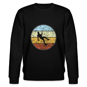 Klettern Retro - Stanley/Stella Unisex Bio-Sweatshirt CHANGER  - Schwarz - Vorne - Nik (191cm) & Marisol (170cm)