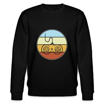 Gaming Retro - Stanley/Stella Unisex Bio-Sweatshirt CHANGER  - Schwarz - Vorne - Nik (191cm) & Marisol (170cm)