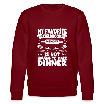My Favorite Childhood Memory Is Not Having To Make - Stanley/Stella CHANGER Unisex Organic Sweatshirt - burgundy - Front - Nik (191cm) & Marisol (170cm)
