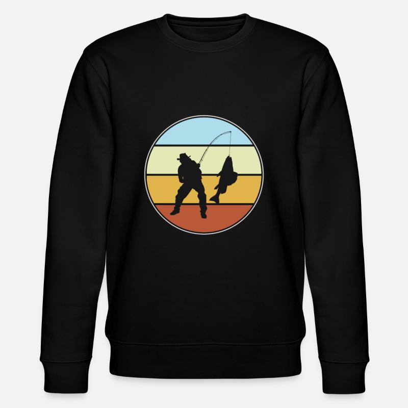 Angeln Retro - Stanley/Stella Unisex Bio-Sweatshirt CHANGER - Schwarz