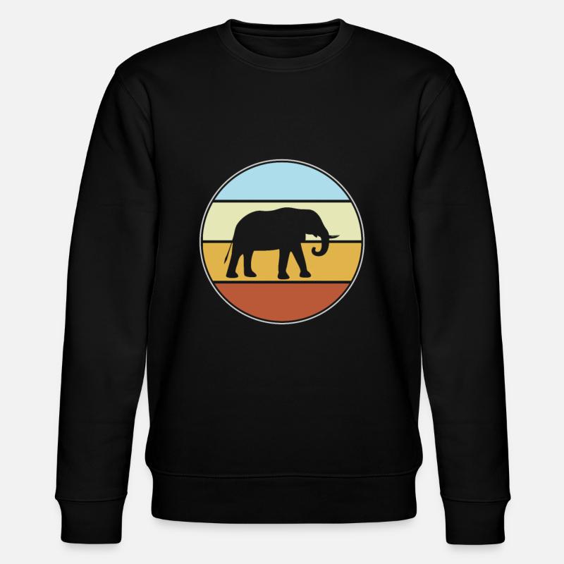 Elephant Retro - Stanley/Stella CHANGER Unisex Organic Sweatshirt - black