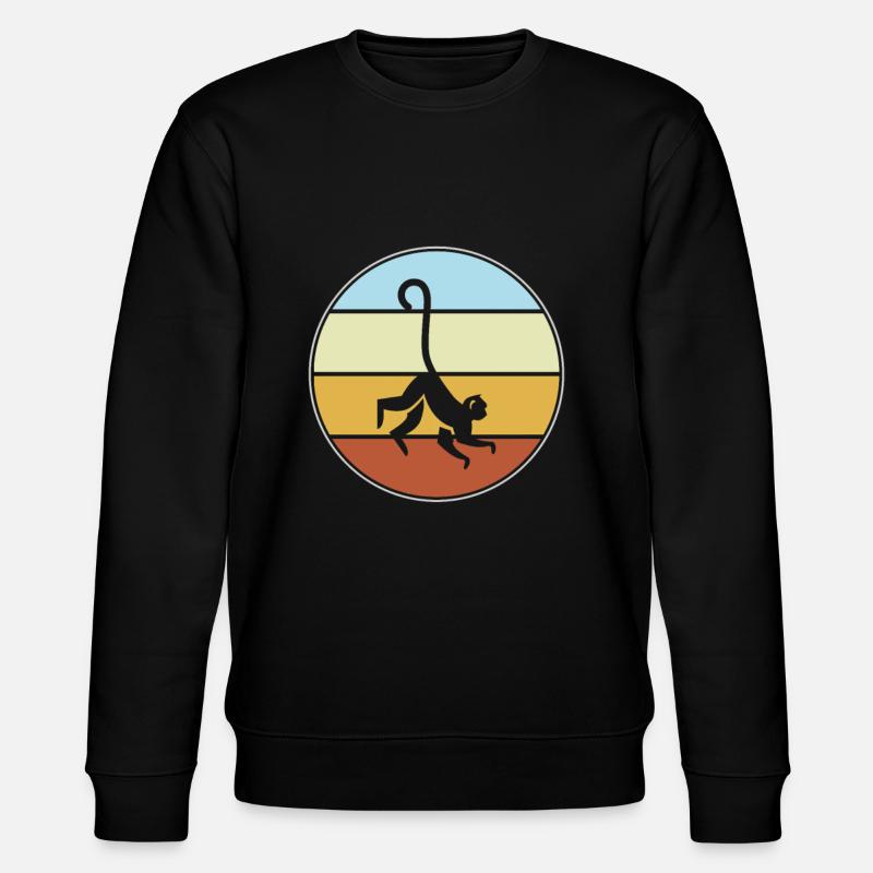 Monkey Retro - Stanley/Stella CHANGER Unisex Organic Sweatshirt - black