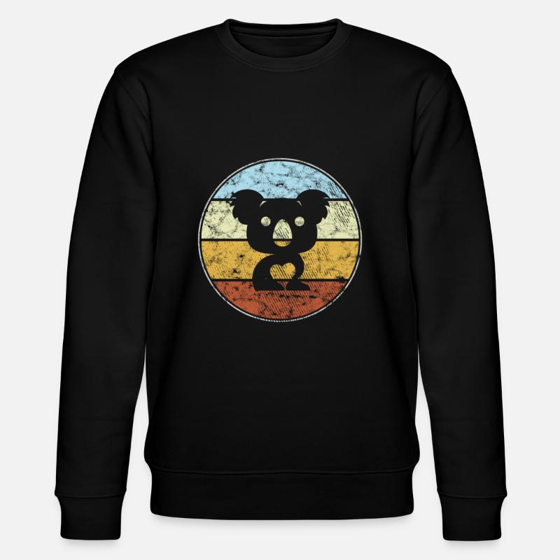 Koala Bär Retro - Stanley/Stella Unisex Bio-Sweatshirt CHANGER  - Schwarz