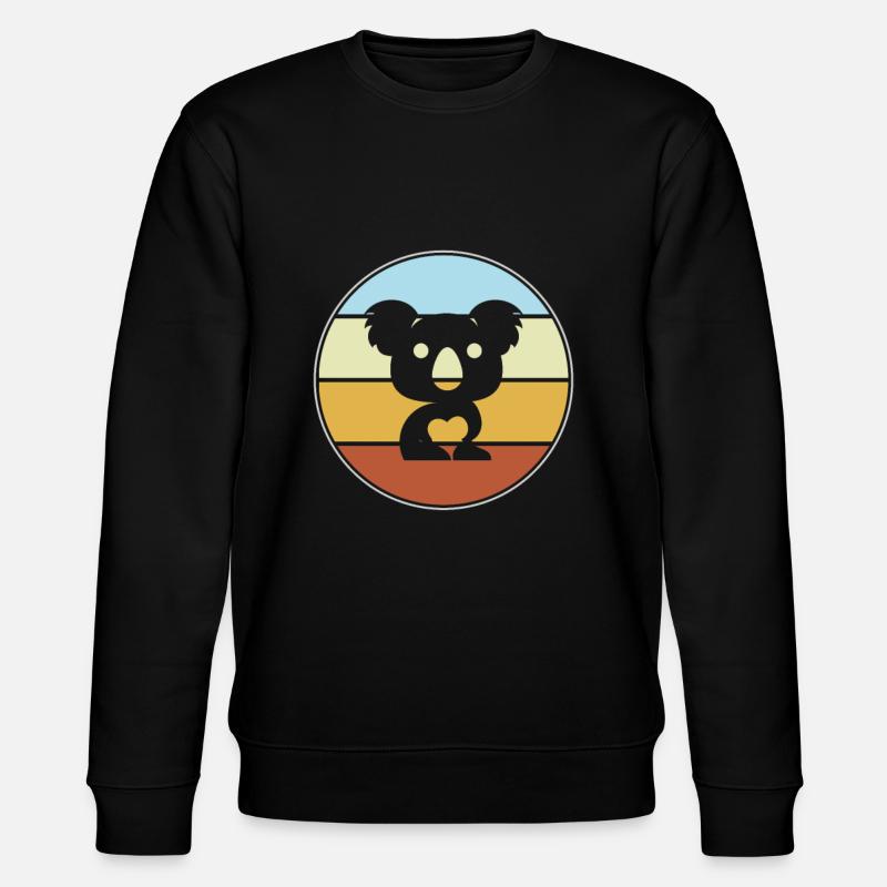 Koala Bär Retro - Stanley/Stella Unisex Bio-Sweatshirt CHANGER  - Schwarz