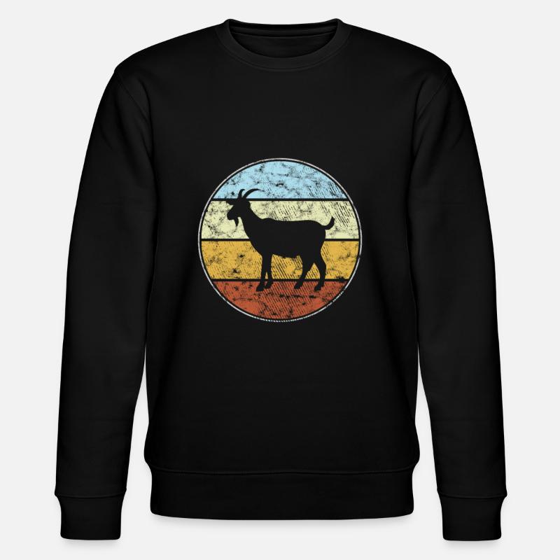 Ziege Retro - Stanley/Stella Unisex Bio-Sweatshirt CHANGER  - Schwarz