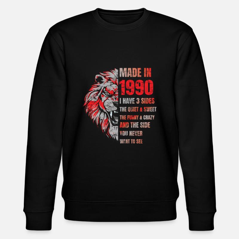 1990 Birthday Lion made in - Sweat bio CHANGER Stanley/Stella Unisexe - noir