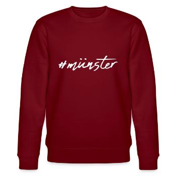 Münster - Stanley/Stella Unisex Bio-Sweatshirt CHANGER  - Burgunderrot - Vorne - Nik (191cm) & Marisol (170cm)