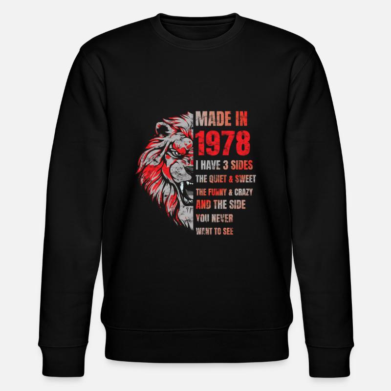 1978 Birthday Lion made in - Sweat bio CHANGER Stanley/Stella Unisexe - noir