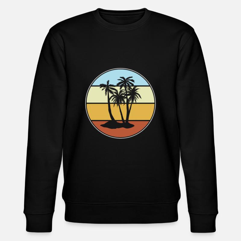 Palmen Retro - Stanley/Stella Unisex Bio-Sweatshirt CHANGER  - Schwarz