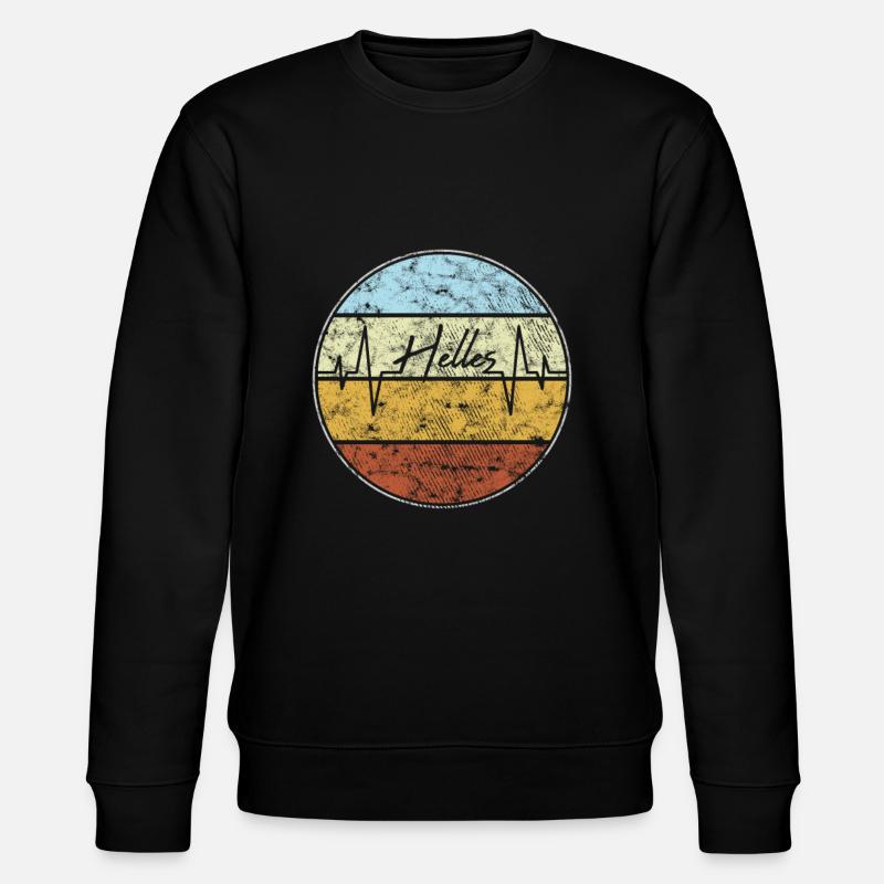 Helles Herzschlag Retro - Stanley/Stella Unisex Bio-Sweatshirt CHANGER  - Schwarz