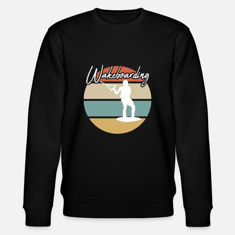 Wakeboarding Retro - Stanley/Stella Unisex Bio-Sweatshirt CHANGER  - Schwarz