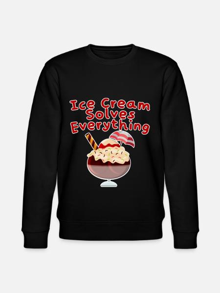 Ice Cream Solves Everything 4 - Stanley/Stella CHANGER Unisex Organic Sweatshirt - black