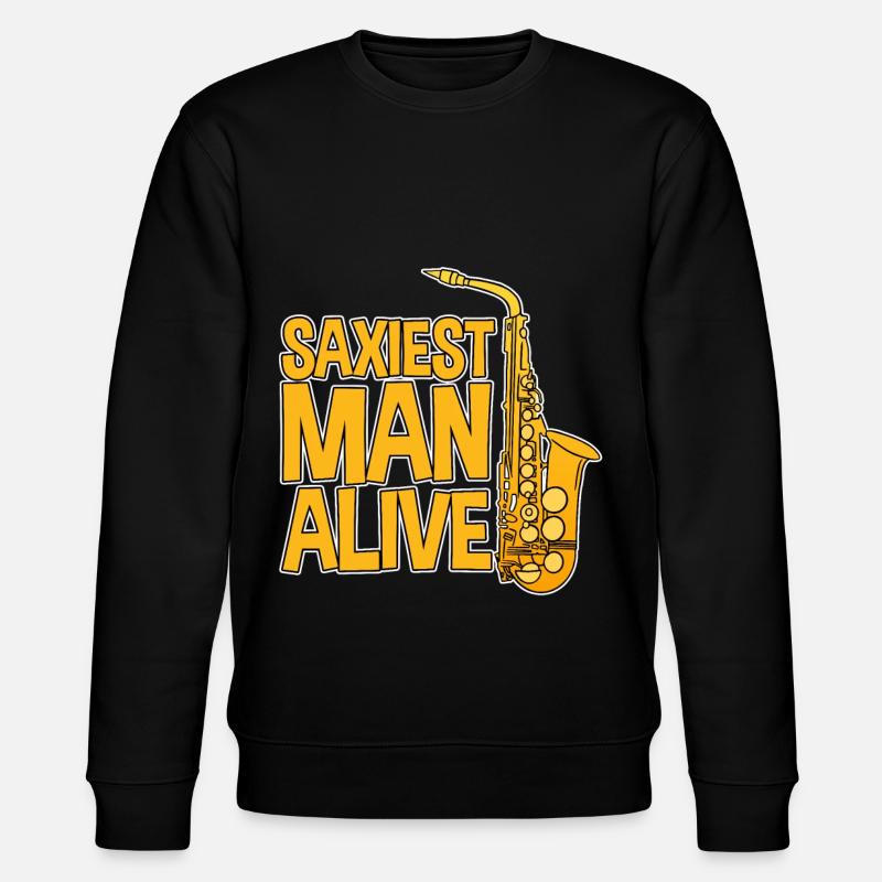 Saxiest Man Alive - Stanley/Stella Unisex Bio-Sweatshirt CHANGER  - Schwarz