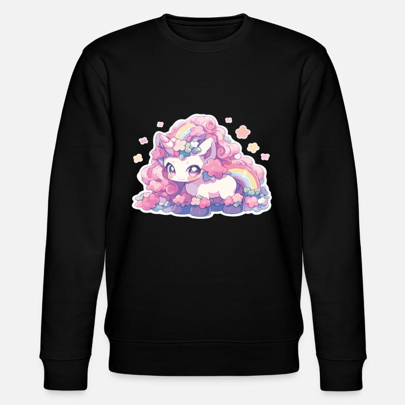 Einhörner Regenbogen Einhorn Regenbogen - Stanley/Stella Unisex Bio-Sweatshirt CHANGER  - Schwarz