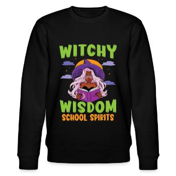Hexige Weisheit Schulgeister Lehrer Halloween - Stanley/Stella Unisex Bio-Sweatshirt CHANGER  - Schwarz - Vorne - Nik (191cm) & Marisol (170cm)