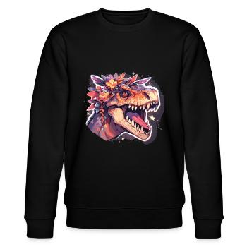 Dinosaurier Trex Dinos Dinosaurus Dino Baby - Stanley/Stella Unisex Bio-Sweatshirt CHANGER  - Schwarz - Vorne - Nik (191cm) & Marisol (170cm)