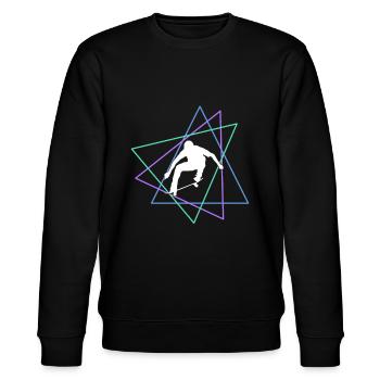 Skating - Stanley/Stella Unisex Bio-Sweatshirt CHANGER  - Schwarz - Vorne - Nik (191cm) & Marisol (170cm)