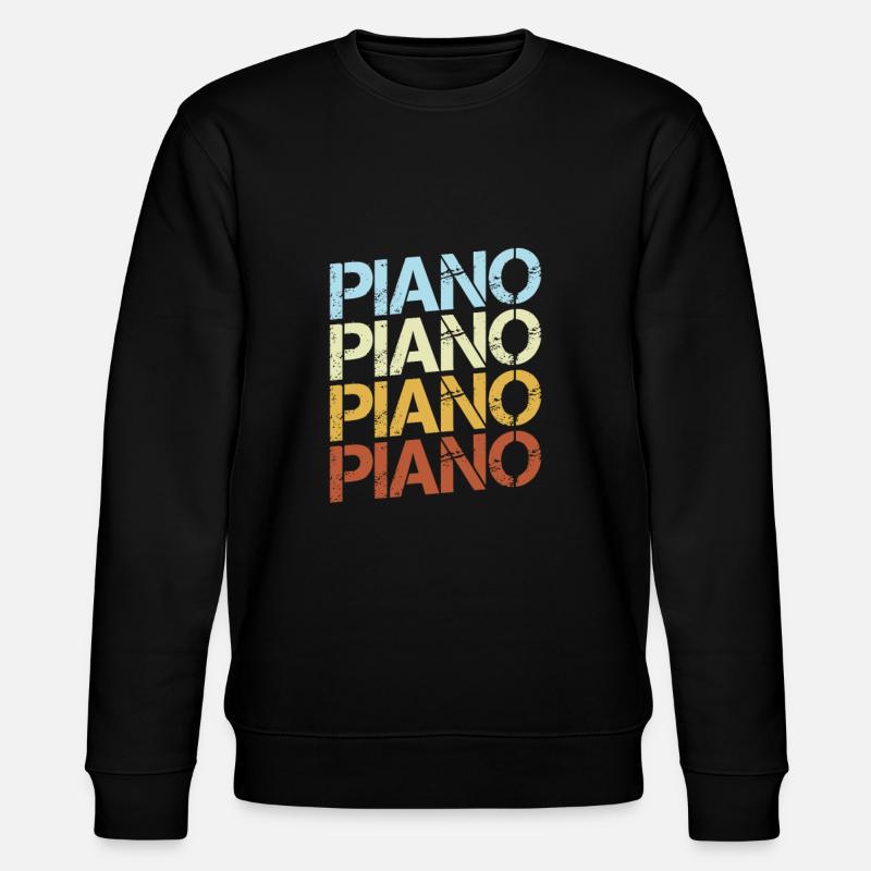 Klavier Retro - Stanley/Stella Unisex Bio-Sweatshirt CHANGER  - Schwarz