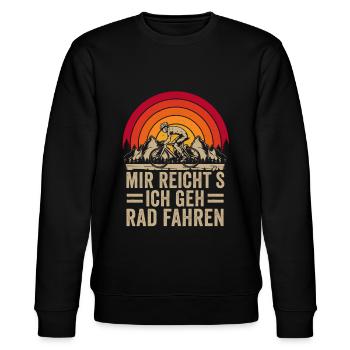 Mir Reicht's Rad fahren Mountainbike Fahrrad MTB - Stanley/Stella Unisex Bio-Sweatshirt CHANGER  - Schwarz - Vorne - Nik (191cm) & Marisol (170cm)