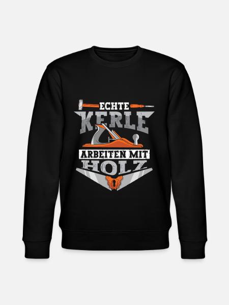 Echte Kerle arbeiten mit Holz - Stanley/Stella Unisex Bio-Sweatshirt CHANGER - Schwarz