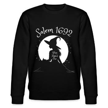 Salem 1692 They Missed One Halloween Witch Cat - Stanley/Stella CHANGER Unisex Organic Sweatshirt - black - Front - Nik (191cm) & Marisol (170cm)