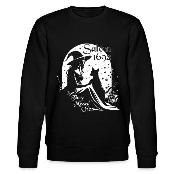 Salem 1692 They Missed One Halloween Cat Witch - Stanley/Stella CHANGER Unisex Organic Sweatshirt - black - Front - Nik (191cm) & Marisol (170cm)