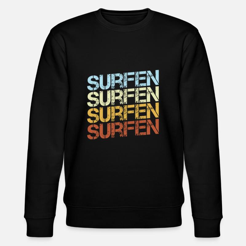Surfing Retro - Stanley/Stella CHANGER Unisex Organic Sweatshirt - black
