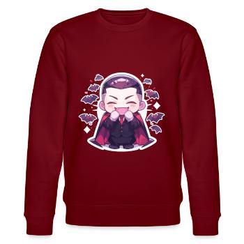 Vampire - Stanley/Stella CHANGER Unisex Organic Sweatshirt - burgundy - Front - Nik (191cm) & Marisol (170cm)
