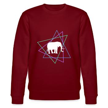 Elefant - Stanley/Stella Unisex Bio-Sweatshirt CHANGER  - Burgunderrot - Vorne - Nik (191cm) & Marisol (170cm)