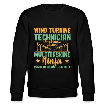 Windkraftanlagentechniker Windmühle Erneuerbare - Stanley/Stella Unisex Bio-Sweatshirt CHANGER  - Schwarz - Vorne - Nik (191cm) & Marisol (170cm)