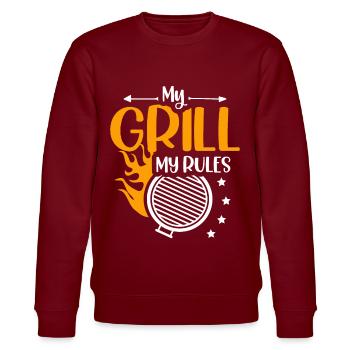 Mon Grill Mes Règles Mangeurs de viande Grillades - Sweat bio CHANGER Stanley/Stella Unisexe - bordeaux - Devant - Nik (191cm) & Marisol (170cm)