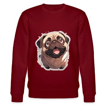 Carlin Carlin Chien Pug Cadeaux Carlin Amoureux du Carlin - Sweat bio CHANGER Stanley/Stella Unisexe - bordeaux - Devant - Nik (191cm) & Marisol (170cm)