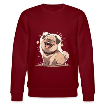 Carlin Carlin Chien Pug Cadeaux Carlin Amoureux du Carlin - Sweat bio CHANGER Stanley/Stella Unisexe - bordeaux - Devant - Nik (191cm) & Marisol (170cm)