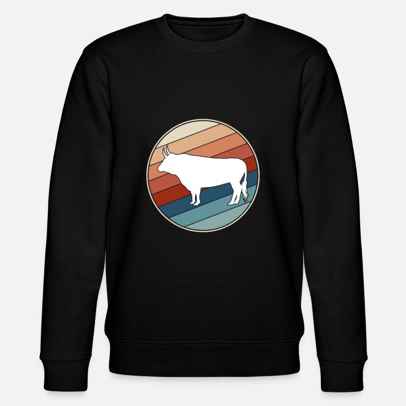 Kuh Retro - Stanley/Stella Unisex Bio-Sweatshirt CHANGER  - Schwarz