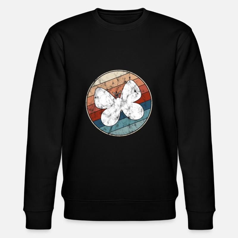 Papillon Rétro - Sweat bio CHANGER Stanley/Stella Unisexe - noir