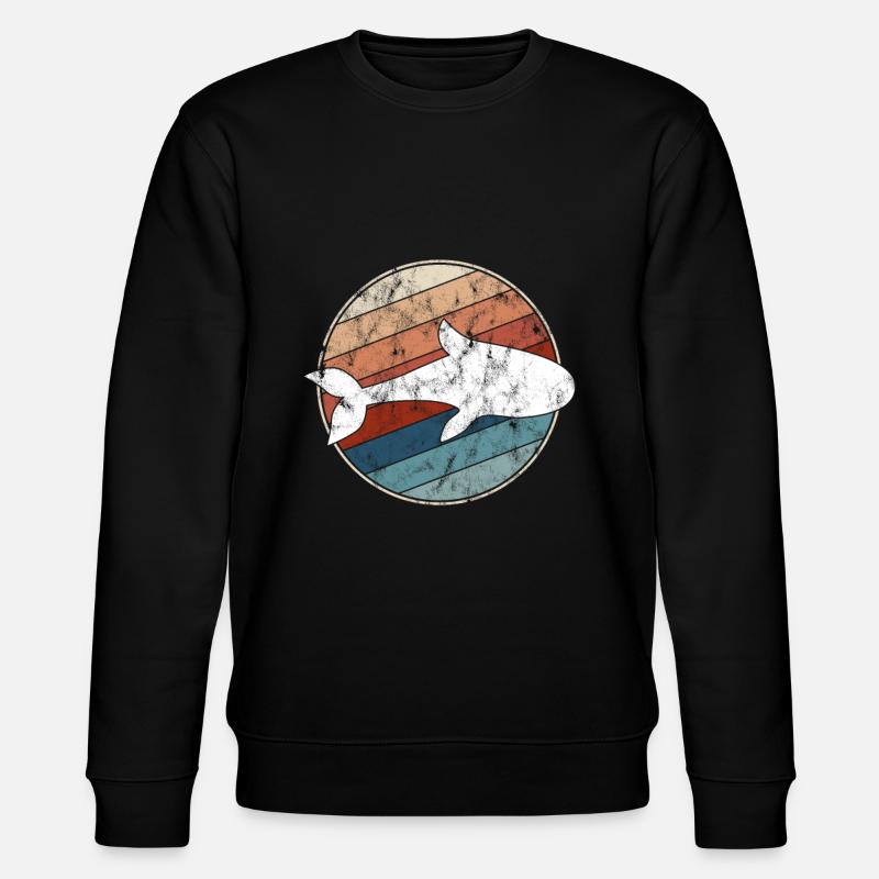 Fisch Retro - Stanley/Stella Unisex Bio-Sweatshirt CHANGER  - Schwarz
