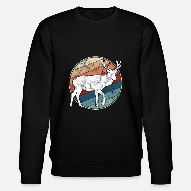 Cerf Rétro - Sweat bio CHANGER Stanley/Stella Unisexe - noir