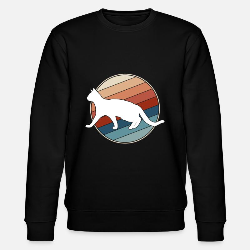 Cat Retro - Stanley/Stella CHANGER Unisex Organic Sweatshirt - black