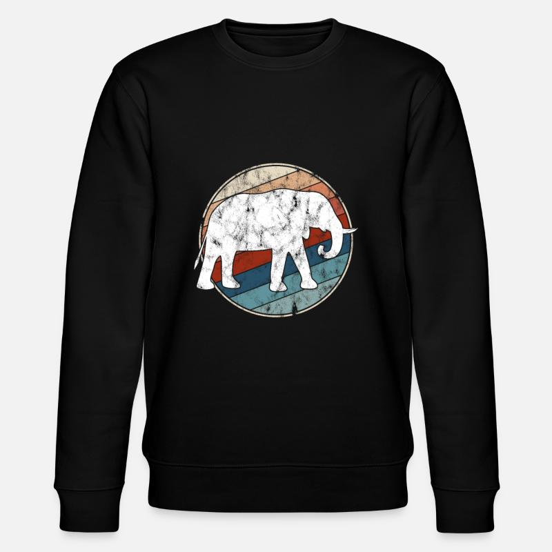 Elefant retro - Stanley/Stella Unisex Bio-Sweatshirt CHANGER  - Schwarz
