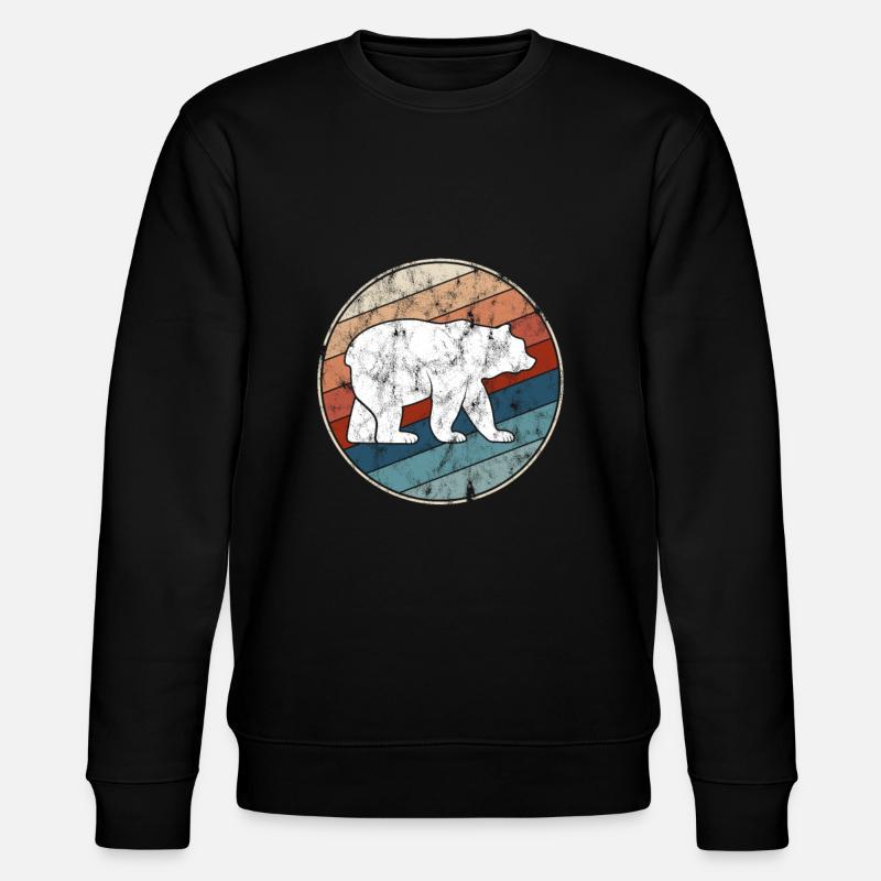 Bär Retro - Stanley/Stella Unisex Bio-Sweatshirt CHANGER  - Schwarz