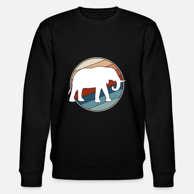 Elefant retro - Stanley/Stella Unisex Bio-Sweatshirt CHANGER  - Schwarz