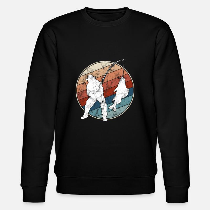 Fishing Retro - Stanley/Stella CHANGER Unisex Organic Sweatshirt - black