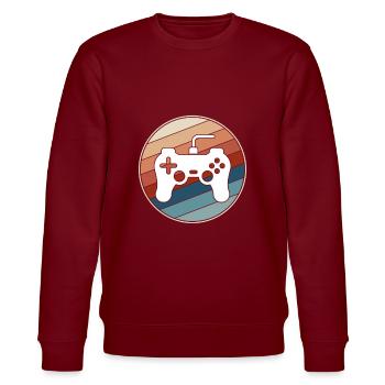 Gaming Retro - Stanley/Stella Unisex Bio-Sweatshirt CHANGER  - Burgunderrot - Vorne - Nik (191cm) & Marisol (170cm)