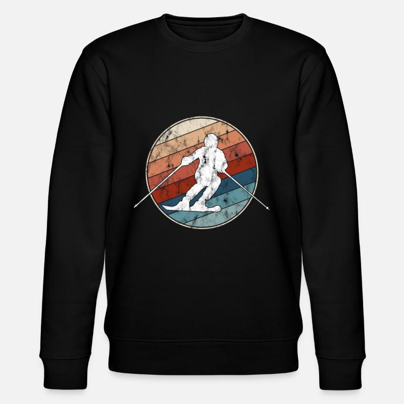 Ski Retro - Stanley/Stella Unisex Bio-Sweatshirt CHANGER  - Schwarz