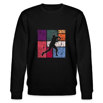 Baseball - Stanley/Stella Unisex Bio-Sweatshirt CHANGER  - Schwarz - Vorne - Nik (191cm) & Marisol (170cm)